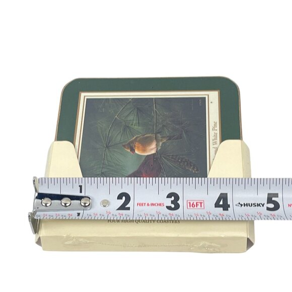 Lenox Four High Quality Coasters Set Cardinal Heat Resistant Durable Hardwood - Picture 3 of 7